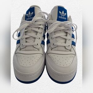 Adidas Women’s Size 11 White Blue Sneakers Platform Casual Shoes 3-Stripes